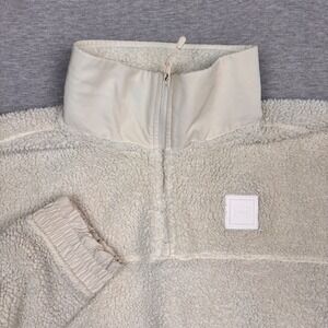 Under Armour Womens Sherpa Fleece Quarter Zip Pullover Cream Ivory Mock Neck MD